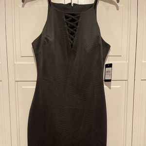 NWT Guess Cris Cross Scuba Black Dress LBD